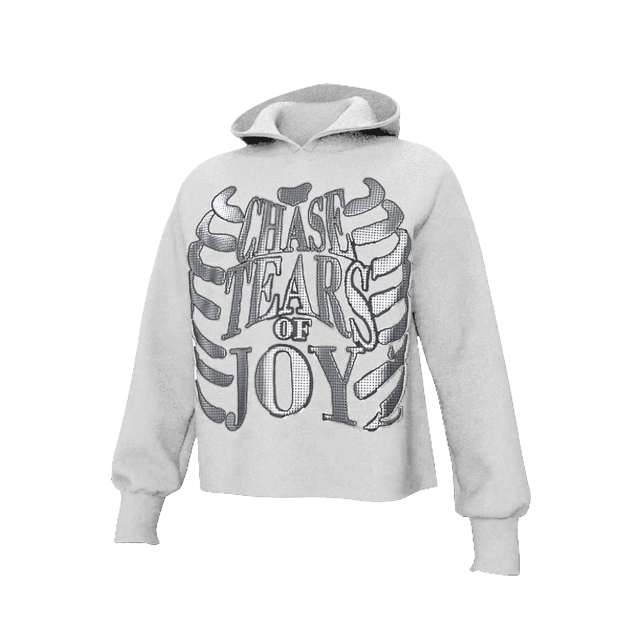 WHITE UNIFLY RHINESTONE HOODIE