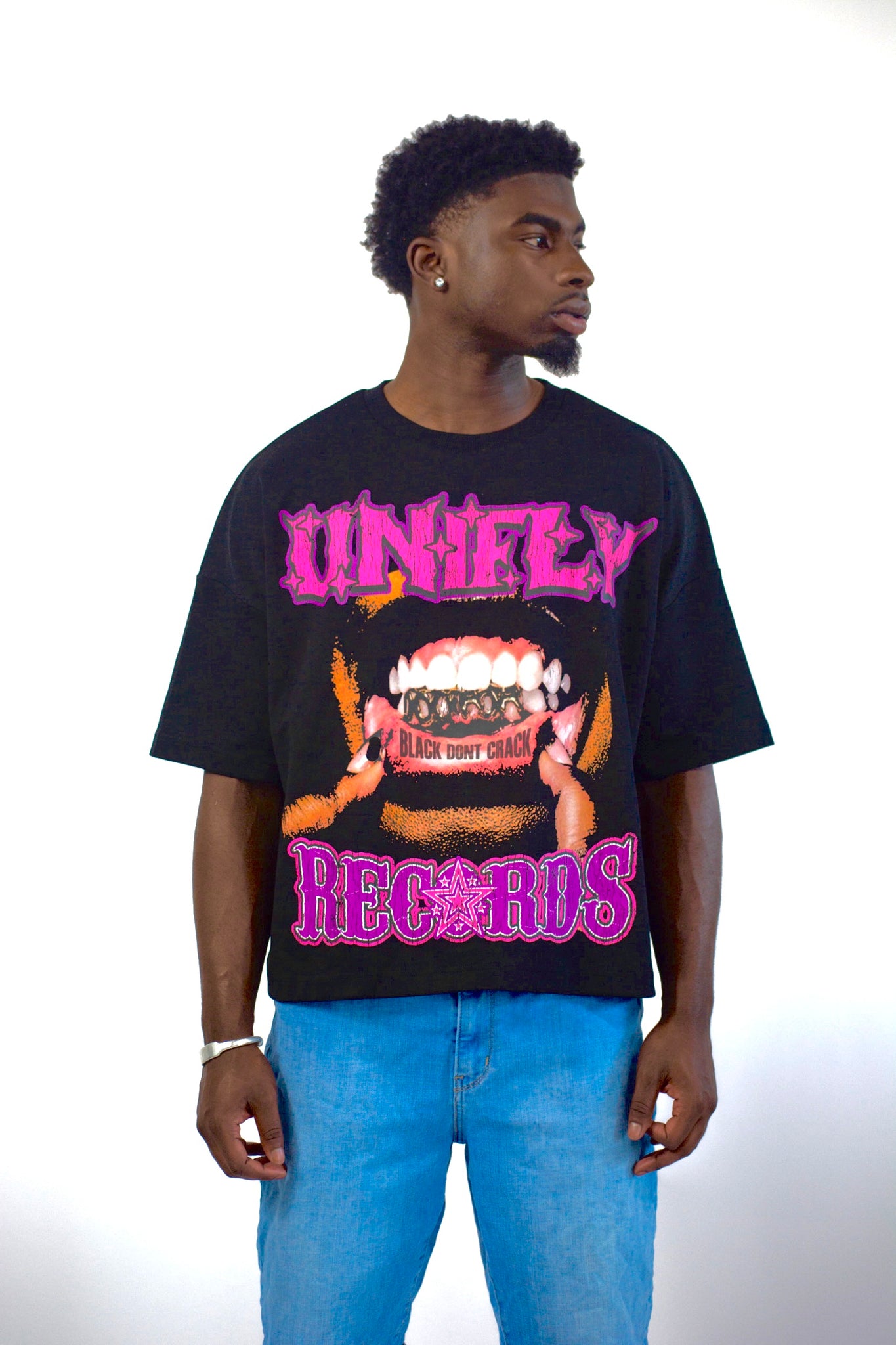 BLACK DON’T CRACK TEE-PURPLE/PINK