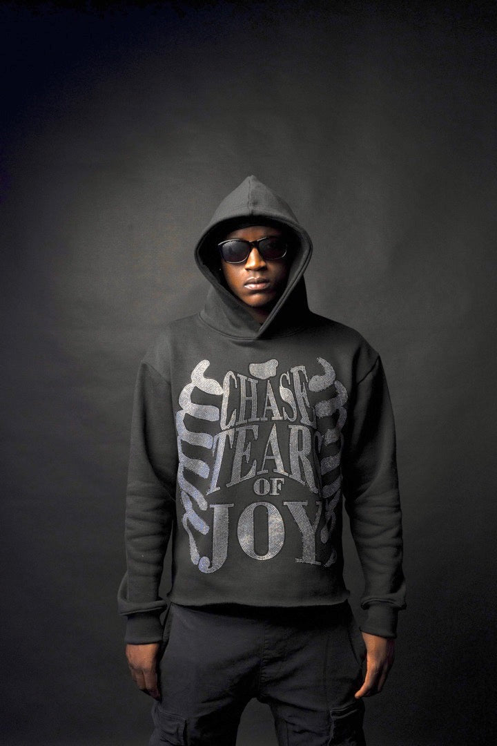 BLACK UNIFLY RHINESTONE HOODIE